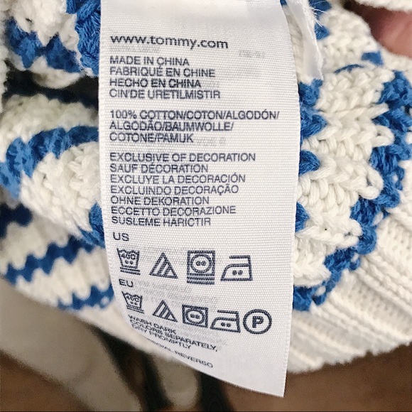 Tommy Hilfiger White & Blue Strip Sweater Size S - Picture 8 of 8